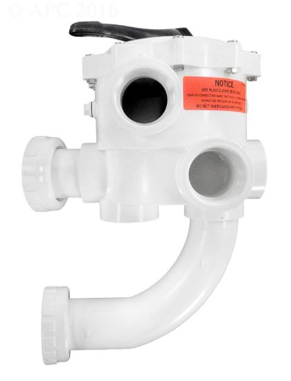 Pentair 1 1/2IN Fpt Mp Bw Valve Plumbed W/ Unions Side Mount DE 6 Pos Black Plde Series Starite - 18202-0250