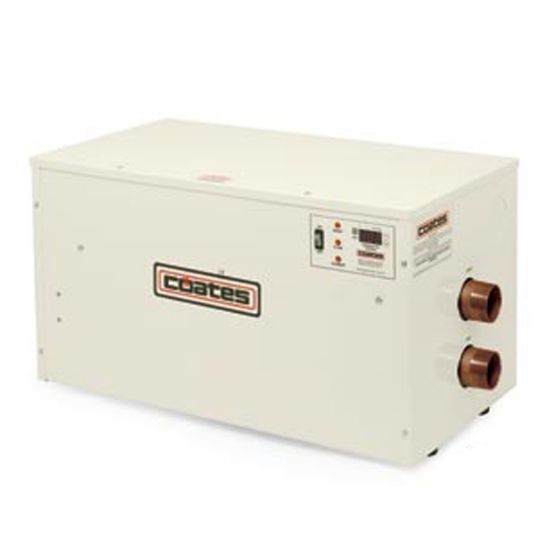 Coates Heater Co Inc 24 KW 480 V 29 AMP Elec Pool Spa 3PH Heater Salt Water In / Outdoor 2IN Mpt Cupro Nickel Tank W - 34824PHS-CN