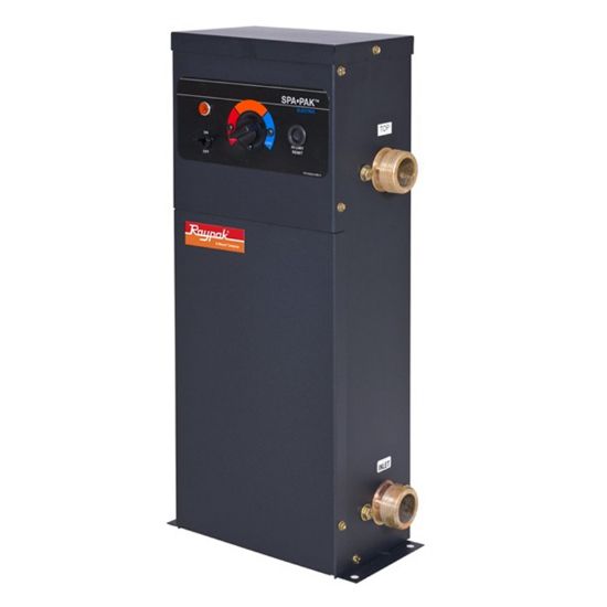 Raypak 18.7K Btu 5.5 KW 240 V 23 AMP Elec Spa Heater In / Out Brass Headers W/ Incoloy Elements 1 1/ - 1642