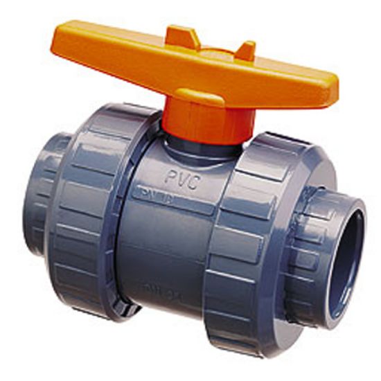 Praher Plastics Canada Ltd. 1.5-Inch Skt True Union Ball Valve PVC S6 Series Praher PR120097 - BV6-1501PES
