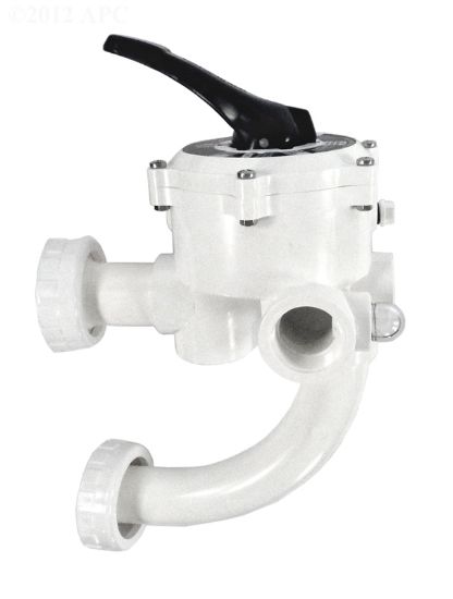 Pentair 1 1/2IN Fpt Mp Bw Valve Plumbed W/ Unions Side Mount DE 6 Pos Black Sd Series Starite - 18202-0150