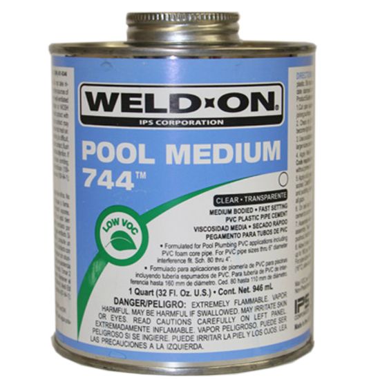 Ips Corporation 1 Qt 744 Pool Medium Clear Cement Case Of 12 Ips #13555MEDIUM Body - 13555