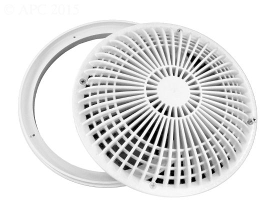 Aquastar Pool Products Inc. 10IN Round Mo Flow Suction Cover W/ Screws - White (vgb Series - 10MF101