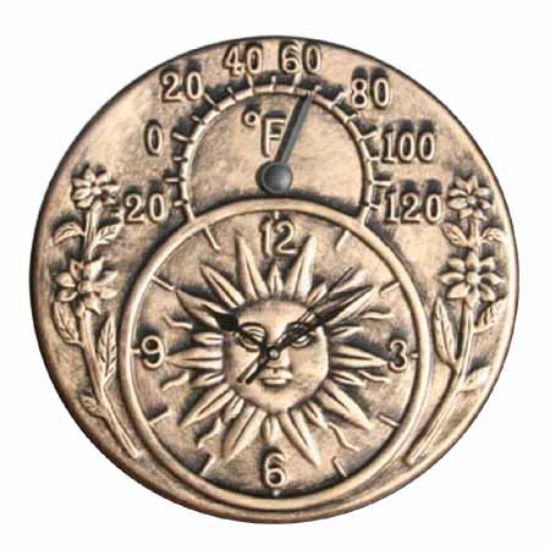 Poolmaster 12-Inch Terra - Cotta Antique Gold CLOCK/THERM 6/CS - 52551