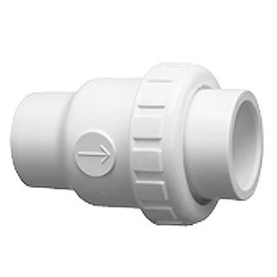 Praher Plastics Canada Ltd. 1.5-Inch Skt Check Valve Single Union PVC .25 Lb Load Praher - 150-CV-025