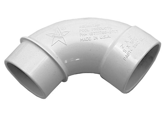 Aquastar Pool Products Inc. 1 1/2-Inch S X 1 1/2-Inch Spg 90 Degree Sweep Ell White - SWA101