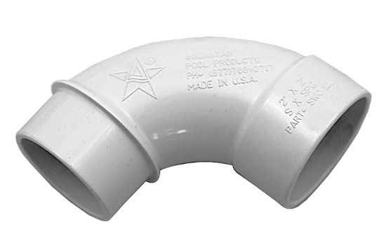 Aquastar Pool Products Inc. 2-Inch S X 2-Inch Spg 90 Degree Sweep Ell White - SWC101