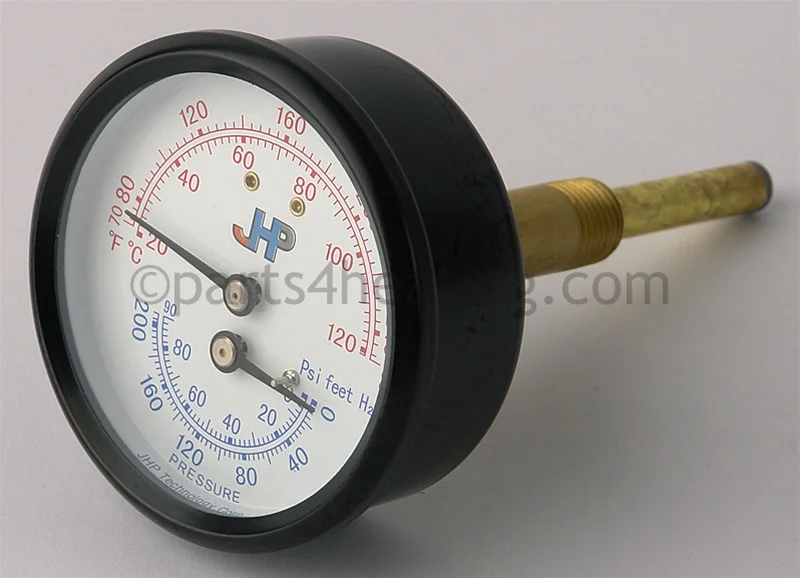 Raypak007205FTemperature and Pressure Gauge 0-90 PSI