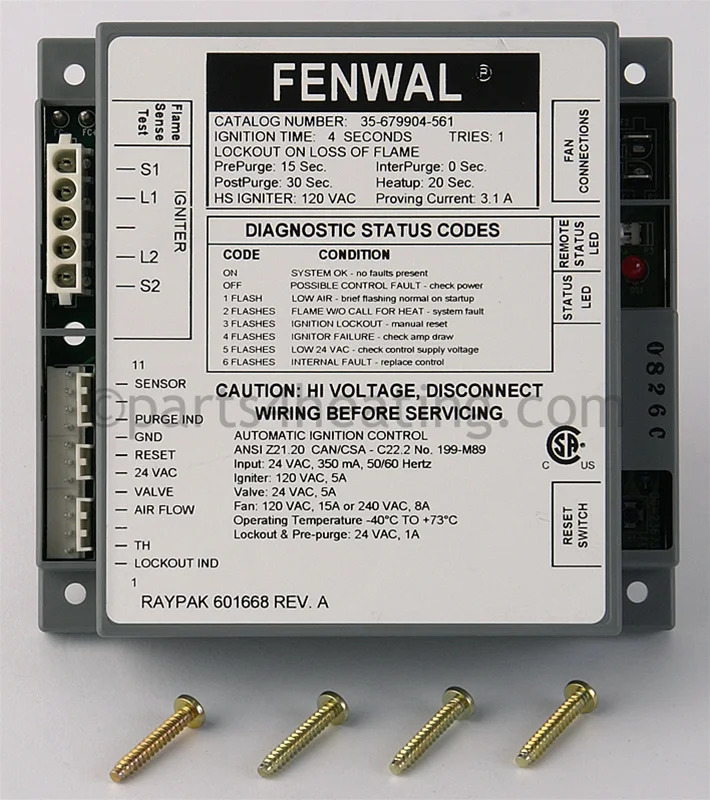 Raypak009057FIgnition Control Board Hot surface igniter Single Try with Manual Reset