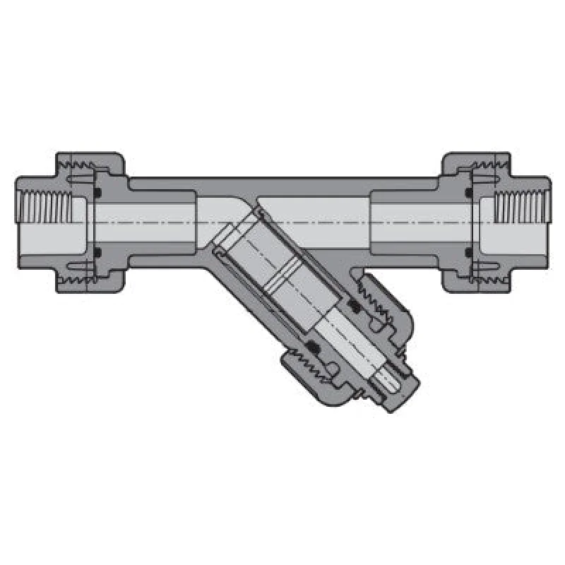 1-1/2" Spears Gray PVC True Union Y-Strainer - FIPT - EPDM - SS8 Mesh (YS2BS8-015)
