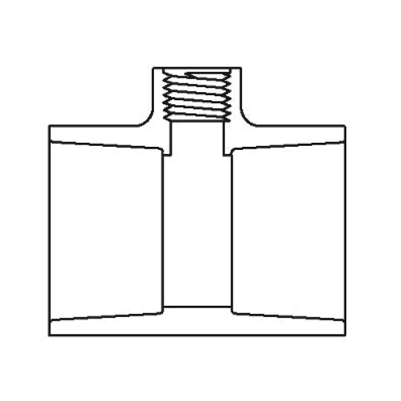 1-1/2" x 1" Sch 80 PVC Reducing Tee - Soc x Fipt 802-211