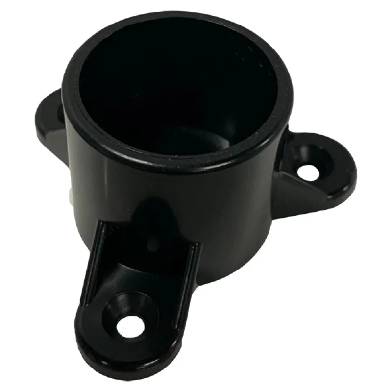 1-1/4" Black PVC Table Cap with Screw Tabs - Furniture Grade