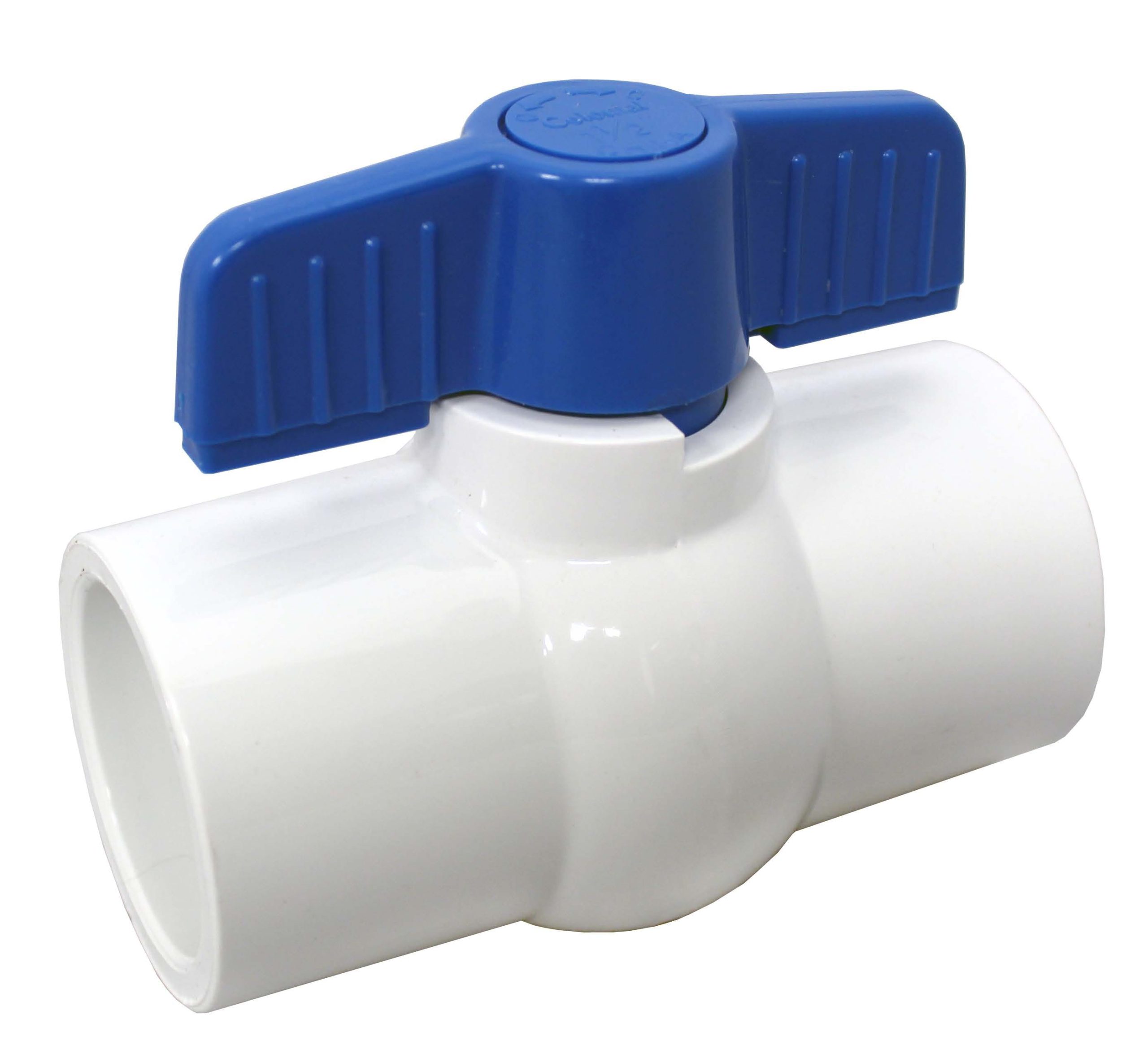 Lasco 1 1/2" White Slip Sch80 PVC Ball Valve