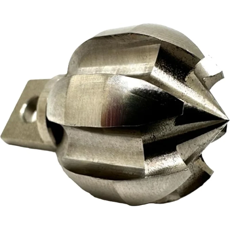 1.2 Flow Fixer Drain Cleaner Plumbing Snake Cutter Head for 1-1/2" - 3" Pipes, Clears & Scrapes Pipe Inner Walls, Fits 3/8, 1/2" or 9/16 Cables, for Commercial & Residential Use