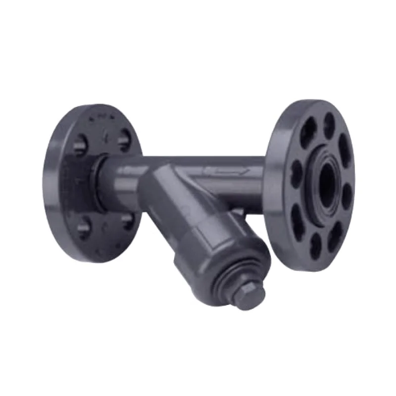 1/2" Spears Gray PVC Y-Strainer - FLG - FKM - P8 Mesh (YS33P8-005)