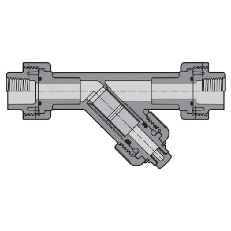 1" Spears Clear PVC True Union Y-Strainer - SR FIPT - EPDM - P8 Mesh (YS2BP8-010CLSR)