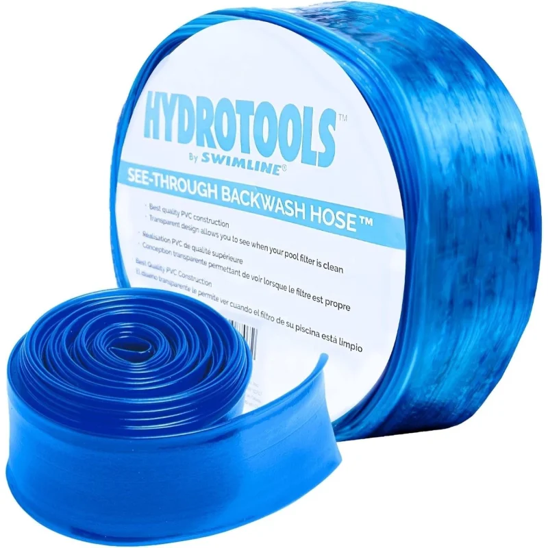 100' x 1.5" HydroTools Kink-Free Transparent PVC Pool Backwash Hose