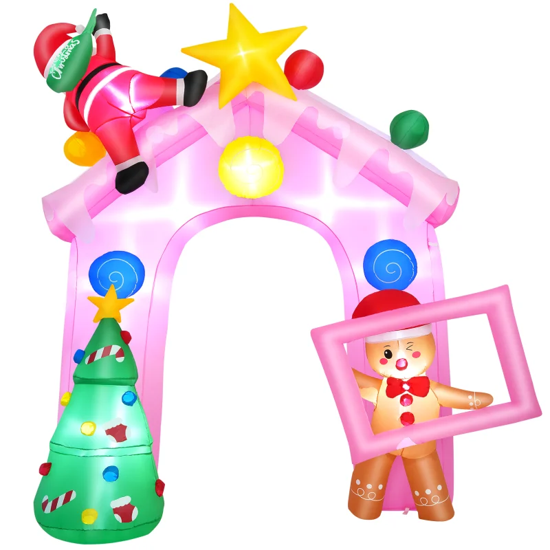 10FT Christmas Inflatables Archway with Santa Claus,Snowman & Christmas
