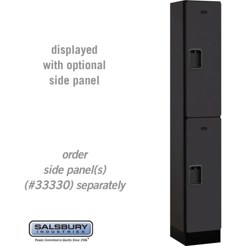 12" Wide Double Tier Designer Wood Locker - 1 Wide - 6 Feet High - 15" Deep by Salsbury Black