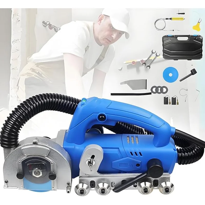 1200W Electric Tile Joint Cleaning Machine - Automatic Grout Cleaner for Ceramic Tiles, Shower & Bathtub Seam Tool, Efficient Gap & Crevice Slotting, Heavy-Duty Floor Cleaner