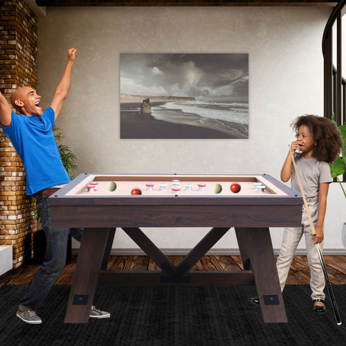 Baddah Bing 54" Bumper Pool Table for Adults and Kids Game Room - Espresso