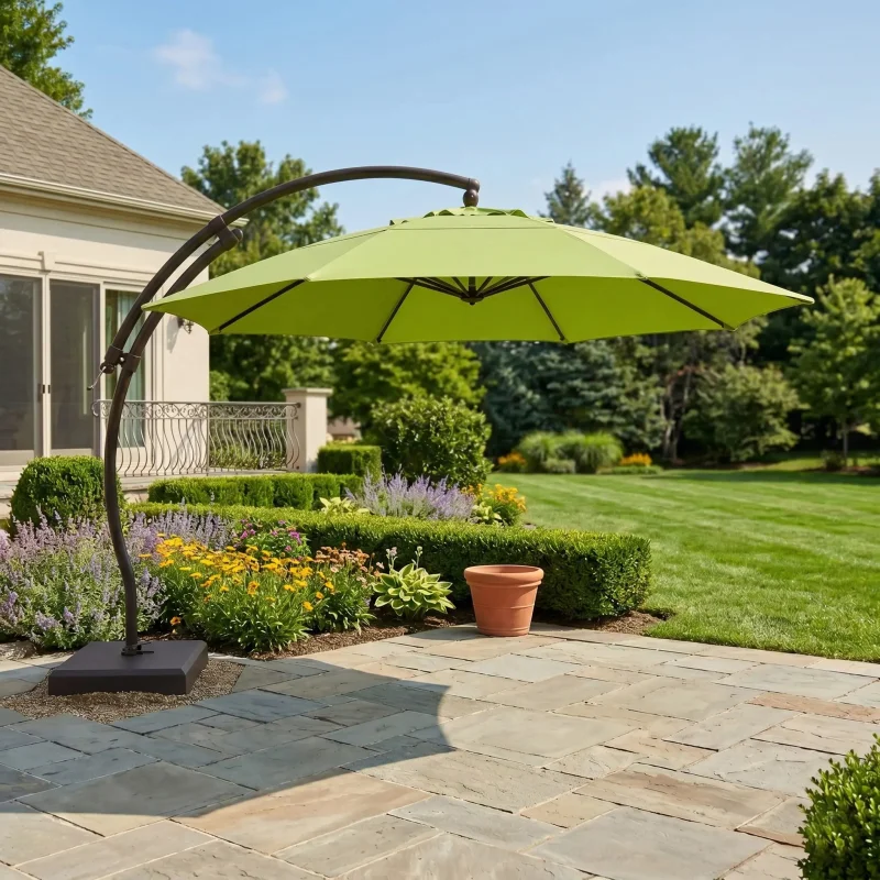 13' Deluxe Octagon Dome Tilting Cantilever Umbrella - Kiwi