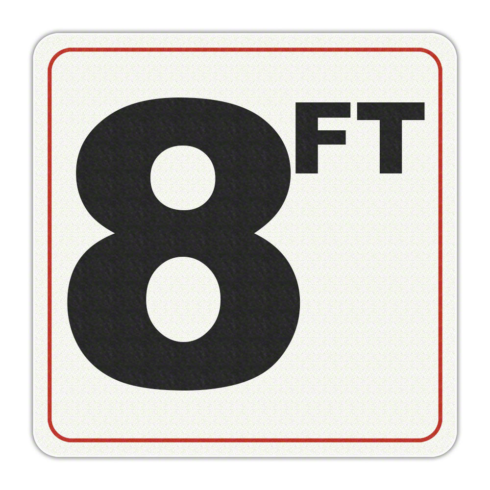 8 FT - Adhesive Depth Marker - 6 Inch x 6 Inch with 4 Inch Lettering