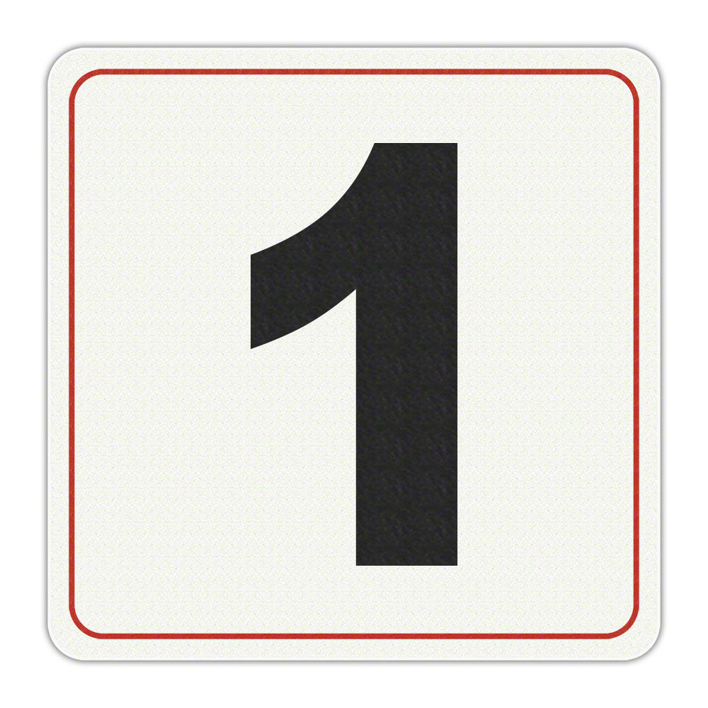 #1 - Adhesive Depth Marker - 6 Inch x 6 Inch with 4 Inch Lettering