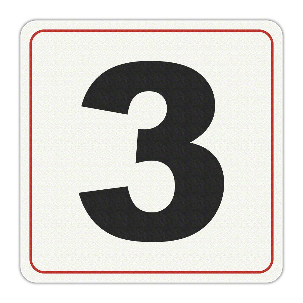 #3 - Adhesive Depth Marker - 6 Inch x 6 Inch with 4 Inch Lettering