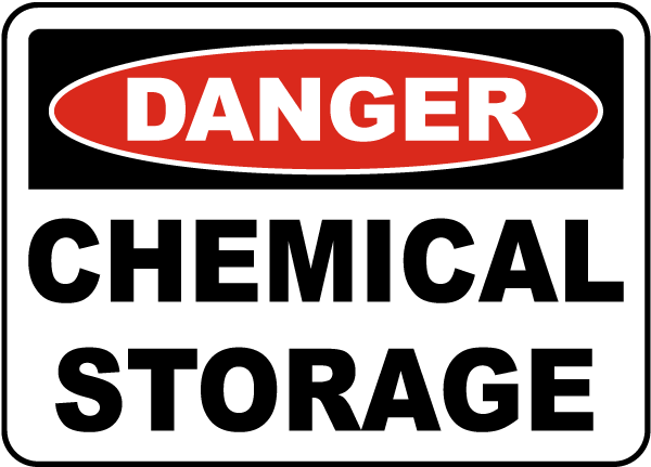 14" x 10" Danger- Chemical Storage Room Sign