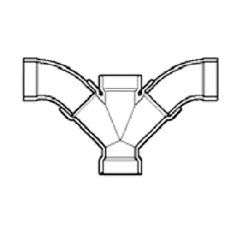 14" x 8" DWV PVC Double Wye and 1/8 Bend 3792-698