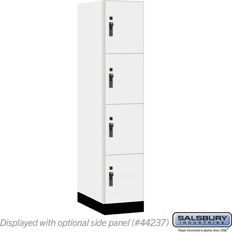 15" Wide Premier Wood Locker - Four Tier-1 Wide - 6 Feet High - 24" Deep by Salsbury Arctic White