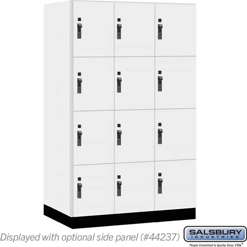 15" Wide Premier Wood Locker - Four Tier-3 Wide - 6 Feet High - 24" Deep by Salsbury Arctic White
