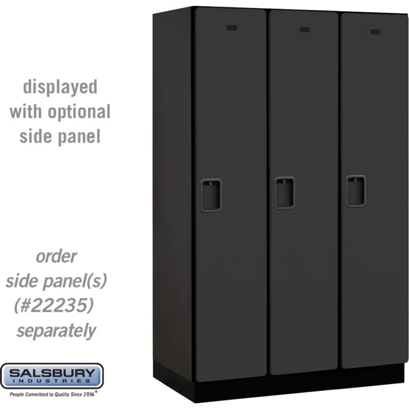15" Wide Single Tier Designer Wood Locker - 3 Wide - 6 Feet High - 21" Deep by Salsbury Black