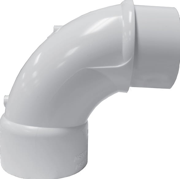 Lasco 1.5" x 1.5" Spigot x Slip Sch40 PVC 90 Degree Street Sweep Elbow