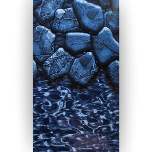 Swimline 27' Round Boulder Swirl 52" Above Ground Heavy Gauge Uni-Bead/Hung Liner, LI2752BSU25
