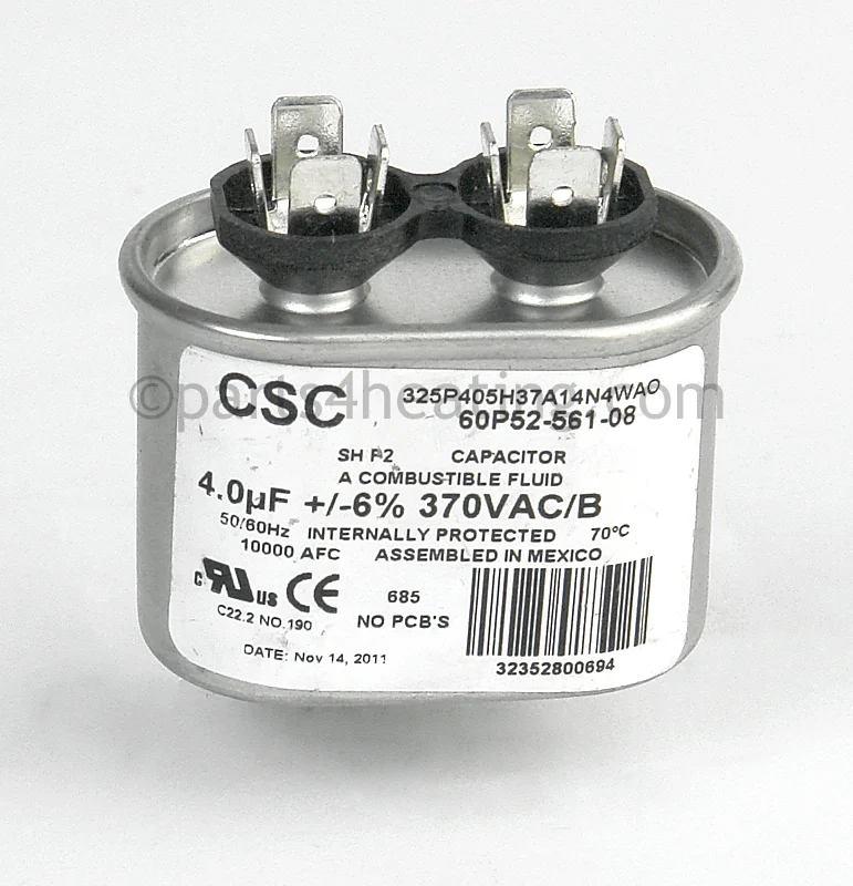 Reznor163894Motor Capacitor 4.0 Microfarad 370 Volt