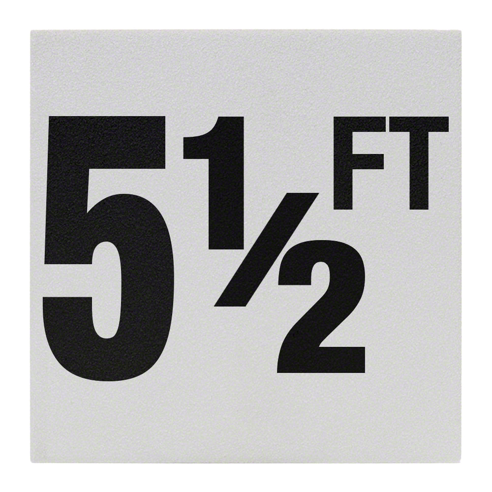 5 1/2 FT Ceramic Skid Resistant Tile Depth Marker 6 Inch x 6 Inch with 4 Inch Lettering