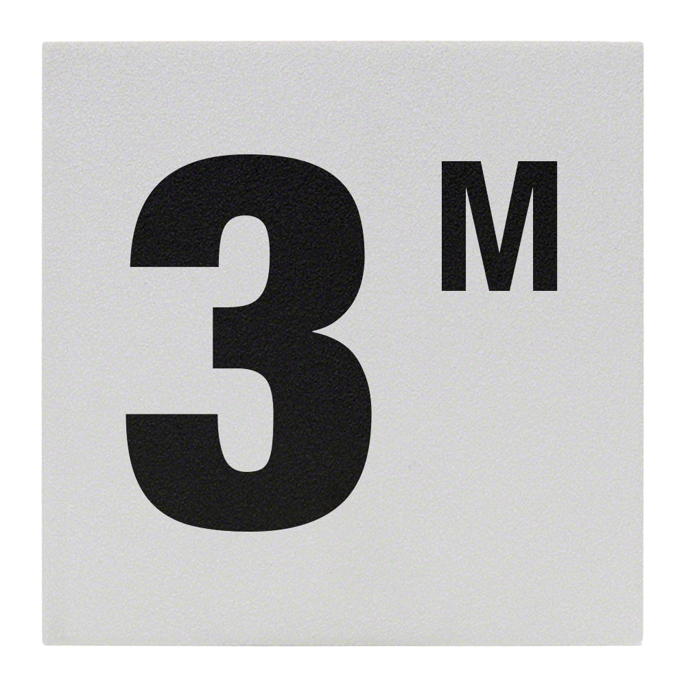 3 M Ceramic Skid Resistant Tile Depth Marker 6 Inch x 6 Inch with 4 Inch Lettering