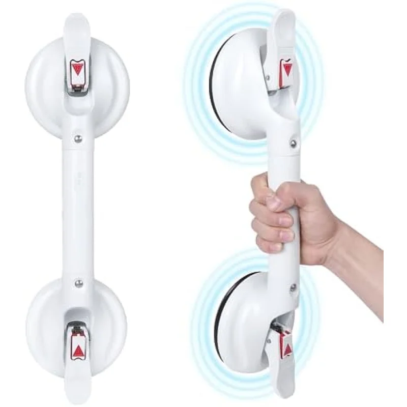 17inch Suction Shower Grab Bar, Portable Shower Handle Bar Suction Grip Bar Bathtub Handle with Strong Hold Suction Cup Fitting and Rapid Release for Bathroom(Max Capacity :253lb