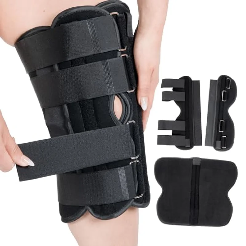 18 Long Adjustable Three Panel Orthopedic Knee ImmobilizerSupportive & Adjustable Side PanelsKnee Brace StabilizerKnee Immobilization L1830