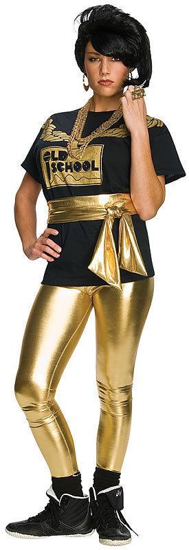 Gold Lame' Shiny Leggings 70's Disco or 80's Old School Costume Accessory