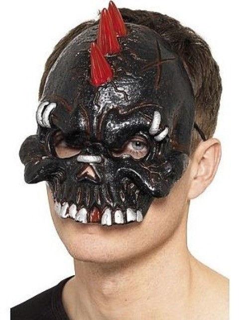 Black and Red Dark Dead Punk Chinless Half Face Mask