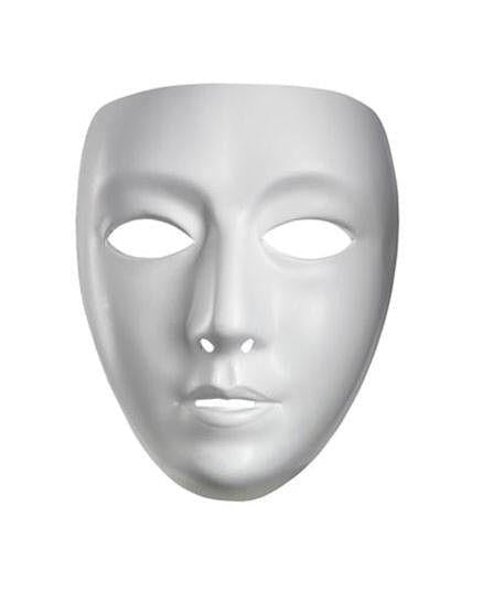 Blank White Female Adult Mask
