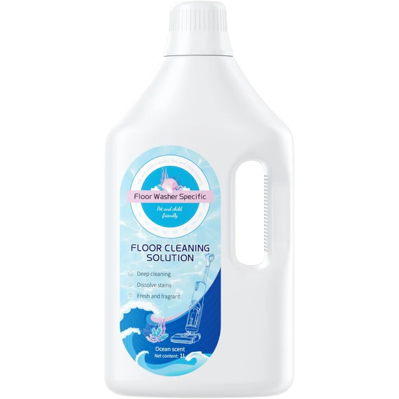1L Fresh Ocean Floor Cleaning Solution Compatible With Tineco/Bissell/Dreame And Shark, Fragrance Deodorization, Deep Cleans for Multiple Hard Floors, Suitable With Cordless Wet/Dry Vacuum