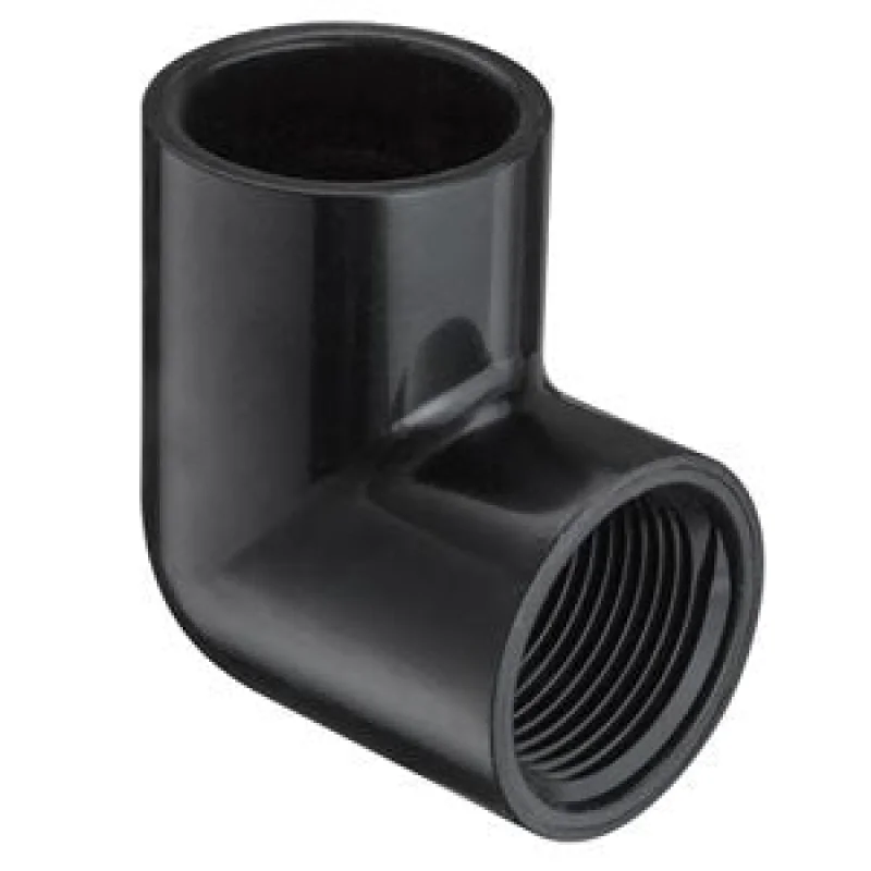 2" Black Sch 40 PVC 90 Elbow - Soc x Fipt 407-020B