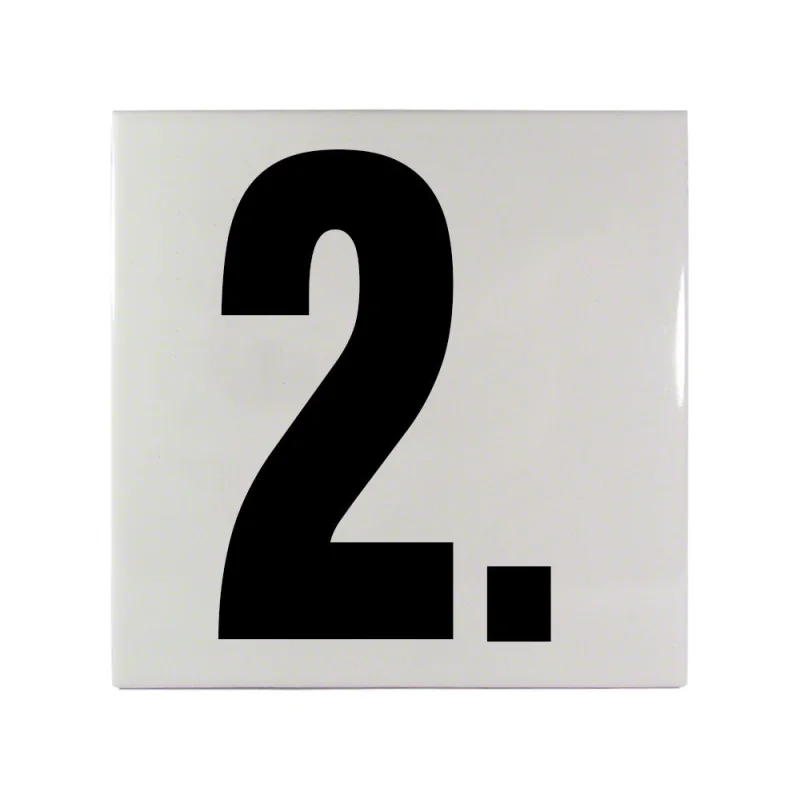 2. Ceramic Smooth Tile Depth Marker 6 Inch x 6 Inch with 5 Inch Lettering
