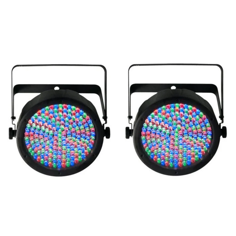 (2) Chauvet SlimPar 64 LED DMX Slim Par Can Stage Pro DJ RGB Lighting Effects