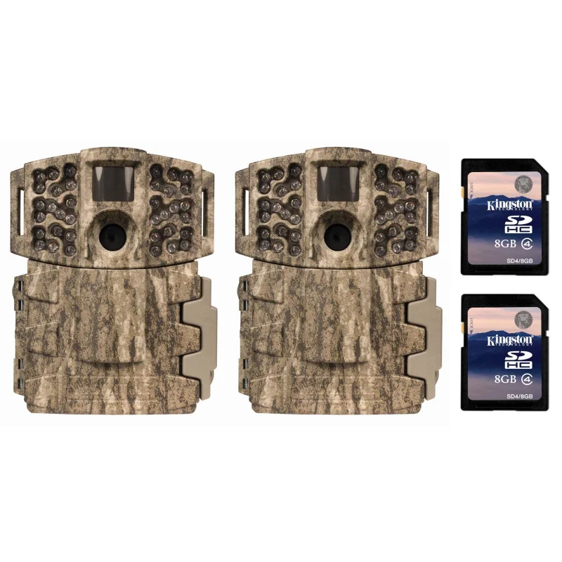 (2) Moultrie Low Glow 14MP Mini 888 Infrared Trail Game Cameras + 8GB SD Cards