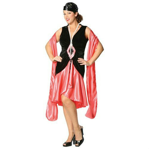 Puttin' on the Ritz Adult Swing Costume Flapper Dress Coral XL